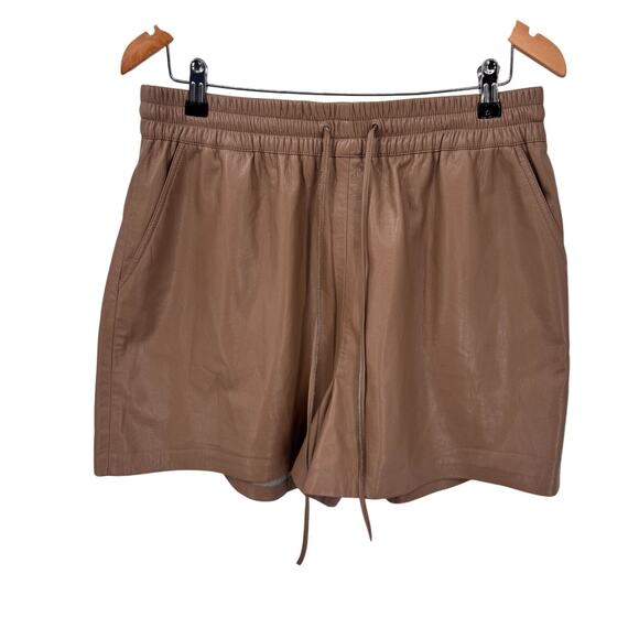 Good American Better Than Leather High Waist Short Womens 4 XL Warm Carmel